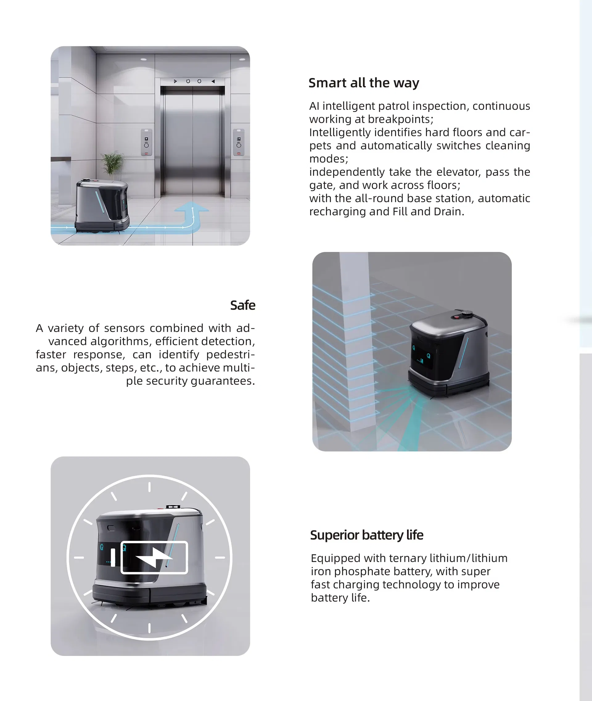 Small Vacuum Commercial Cleaning Robot for Industrial Warehouses Commercial Robot for Floor Cleaning in Warehouses