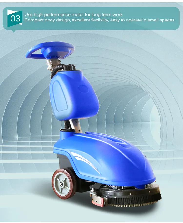Hot Sale Small-Scale Wireless Battery-Powered Industrial Floor Cleaning Machine Hotels Restaurants and Home Use Floor Scrubber