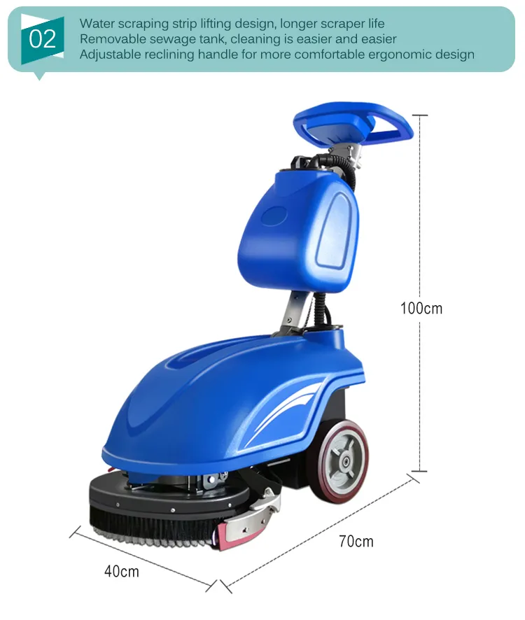 Hot Sale Small-Scale Wireless Battery-Powered Industrial Floor Cleaning Machine Hotels Restaurants and Home Use Floor Scrubber