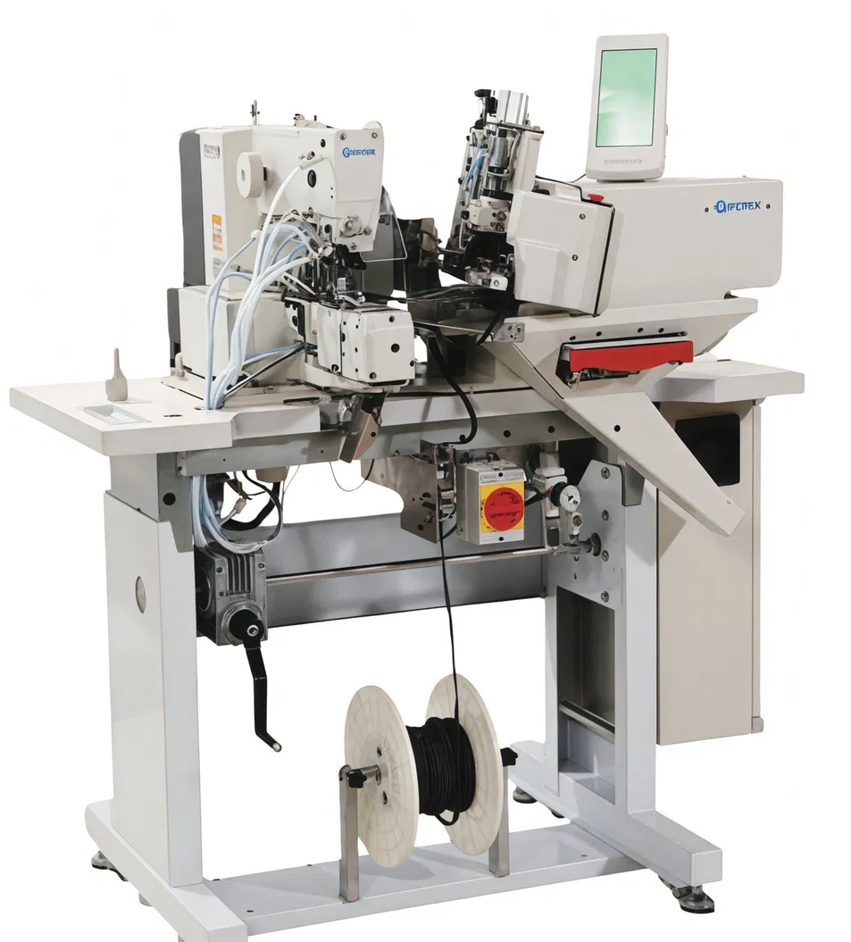 Automatic Double Needle Lockstitch Belt Loop Attaching Jeans Sewing Machine 254