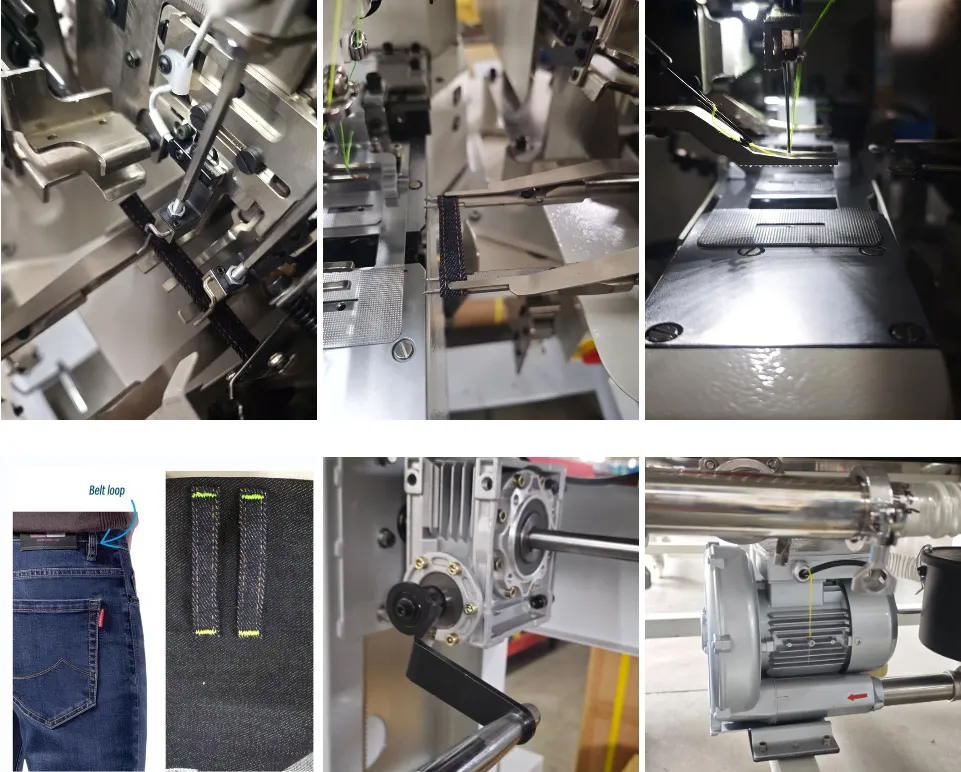 Automatic Double Needle Lockstitch Belt Loop Attaching Jeans Sewing Machine 254